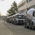 March 26, 2021 - The fresh concrete for the ceiling of the new underground MESA experimental hall arrived on the Johannes Gutenberg University Mainz campus. (©: Stefan F. Sämmer / LBB)